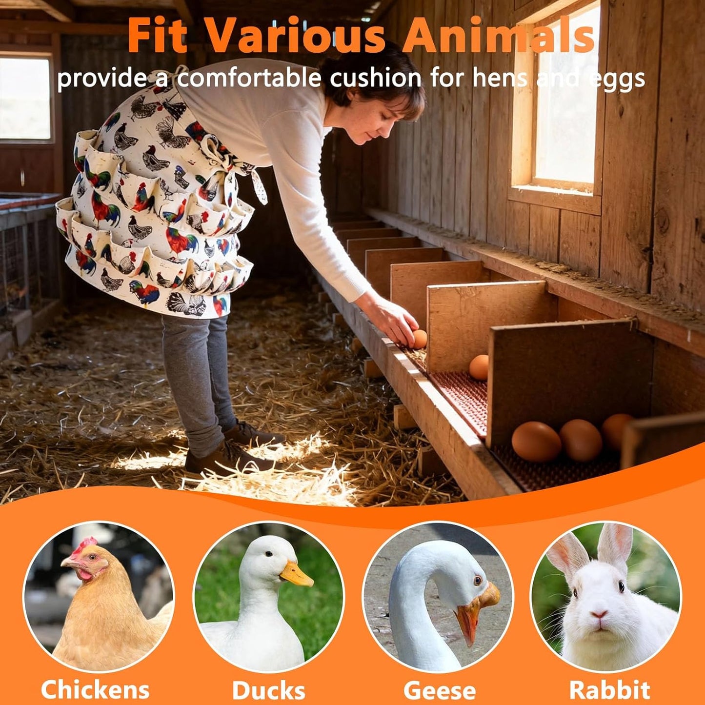 INNOLAND Chicken Nesting Pads 6 Pack, Reusable Washable 12"x12" Coop Pads