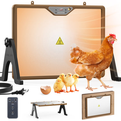 INNOLAND Chicken Coop Heater Brooder Plate, 180W Dual-Heating Chicken Heater