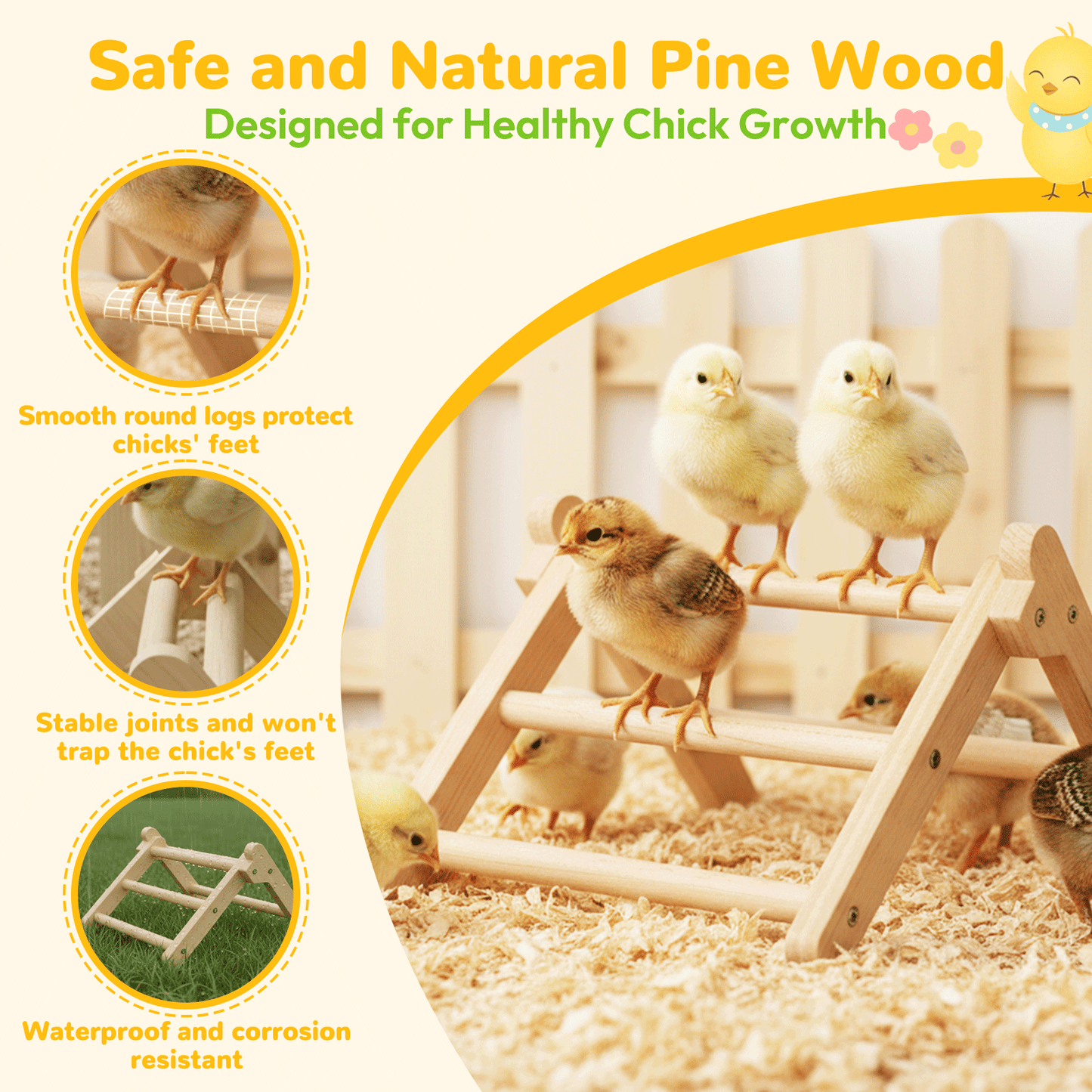 INNOLAND Chick Perch Foldable, 11.02" × 9.84" × 6.10" Baby Chick Toys (M)