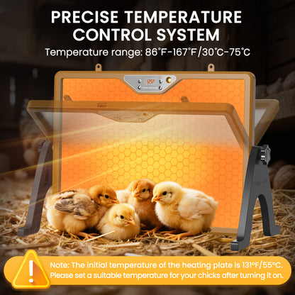 INNOLAND Chicken Coop Heater Brooder Plate, 180W Dual-Heating Chicken Heater