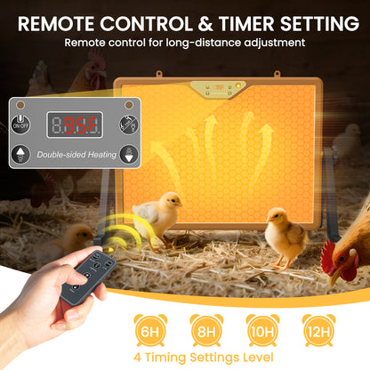 INNOLAND Chicken Coop Heater Brooder Plate, 180W Dual-Heating Chicken Heater