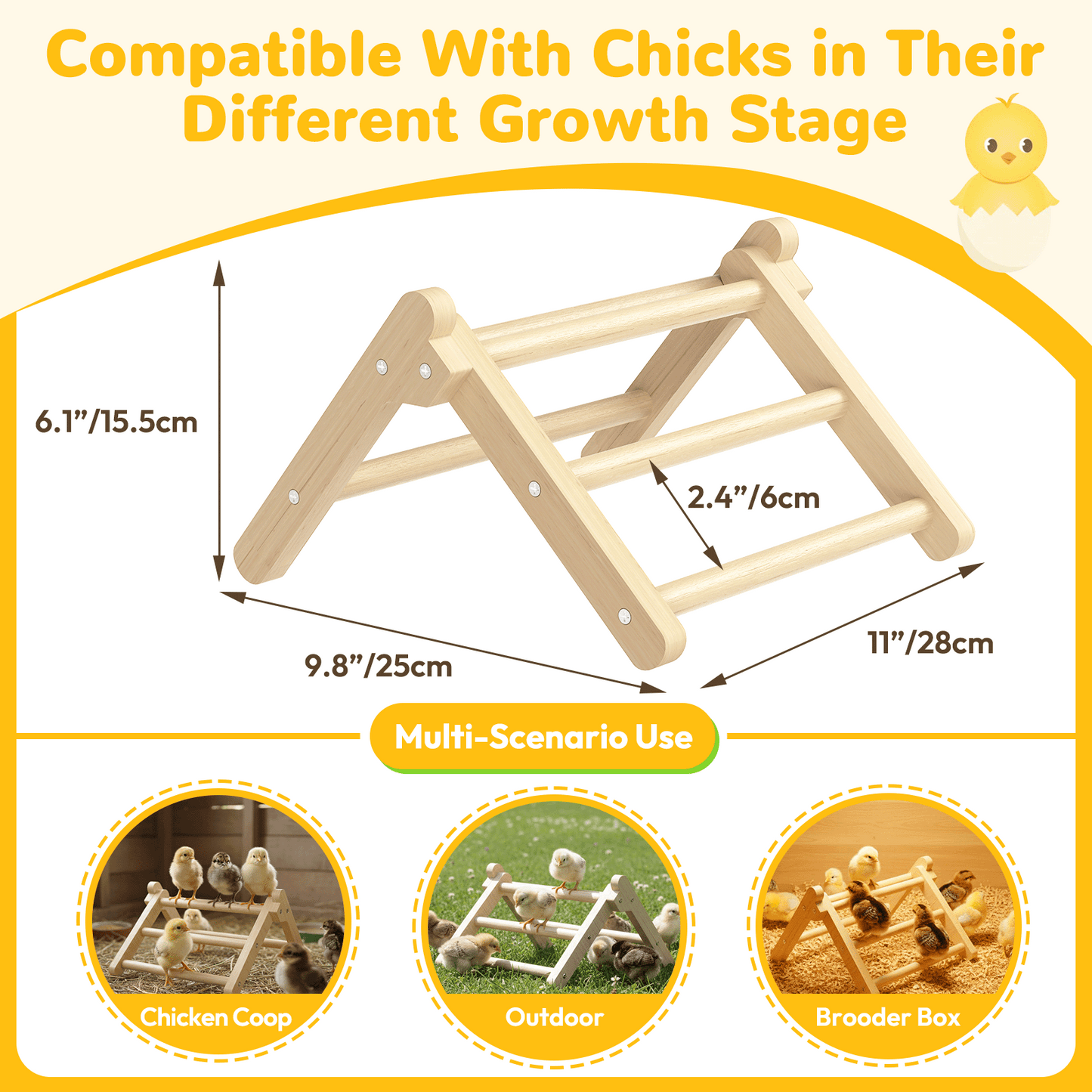 INNOLAND Chick Perch Foldable, 11.02" × 9.84" × 6.10" Baby Chick Toys (M)