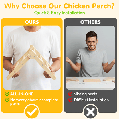 INNOLAND Chick Perch Foldable，12.44" ×11.02" ×7.44" Chick Roosting Perch (L)