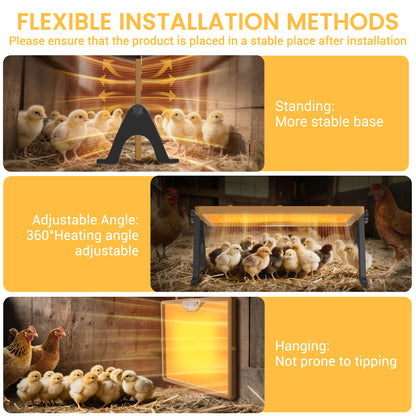 INNOLAND Chicken Coop Heater Brooder Plate, 180W Dual-Heating Chicken Heater