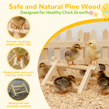 INNOLAND Chick Perch Foldable, 8.27" × 7.68" × 4.92" Roosting Perch for Chicks Brooder (S)