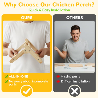 INNOLAND Chick Perch Foldable, 8.27" × 7.68" × 4.92" Roosting Perch for Chicks Brooder (S)